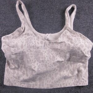 Lululemon Sports Bra Womens 14 White Animal Print Longline Pullover Yoga Stretch